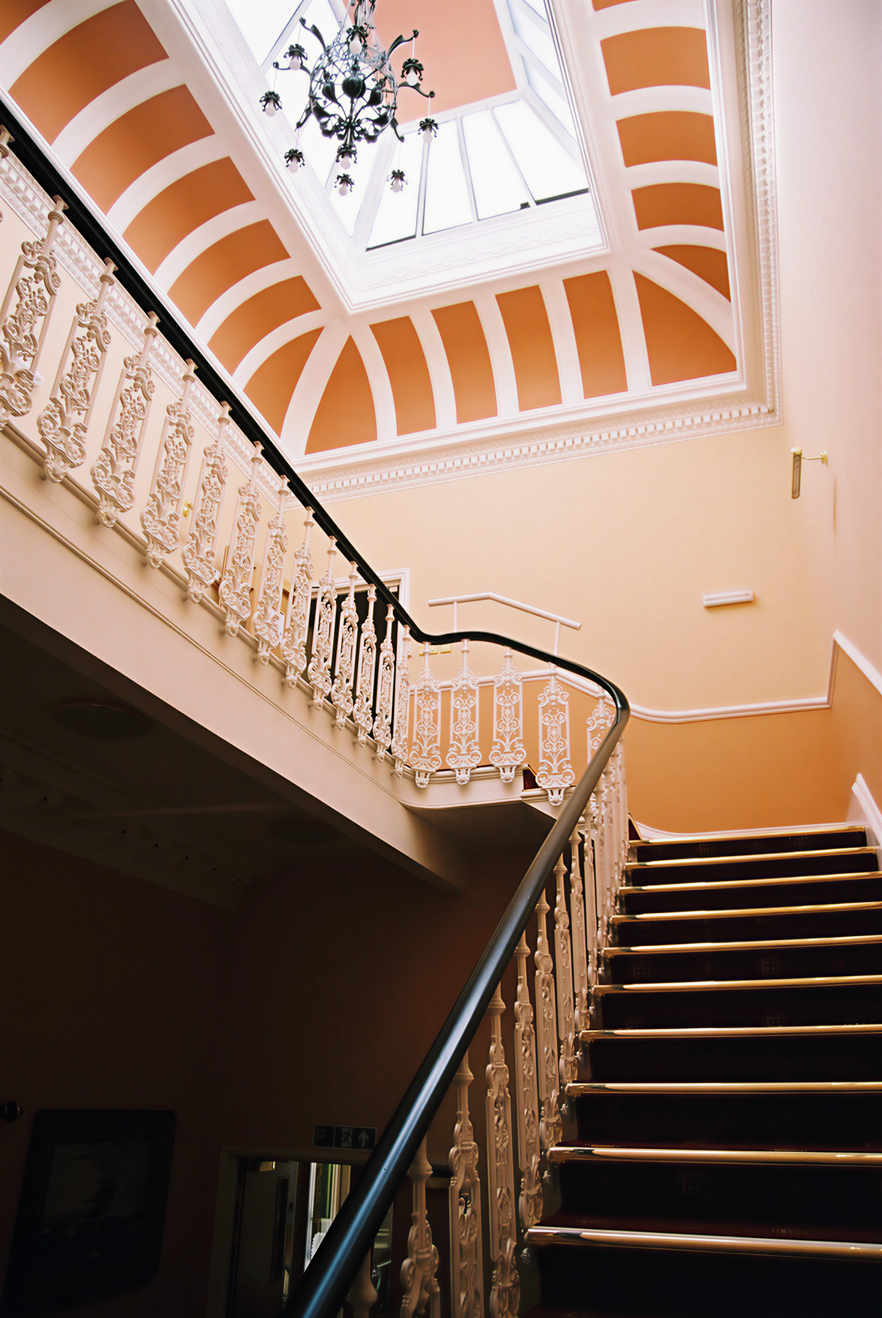 The staircase at Aldridge Court Nursing Home