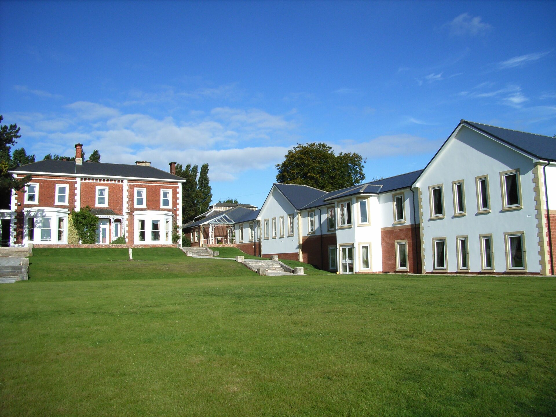 Aldridge Court Nursing Home — the Georgian house seen across the front lawn
